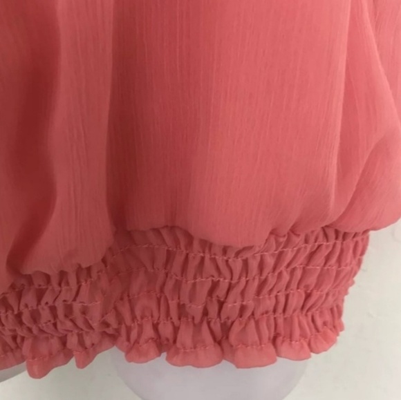 Cache Woman Top Blouse Sz M Halter Neck Salmon Pin - Picture 2 of 5